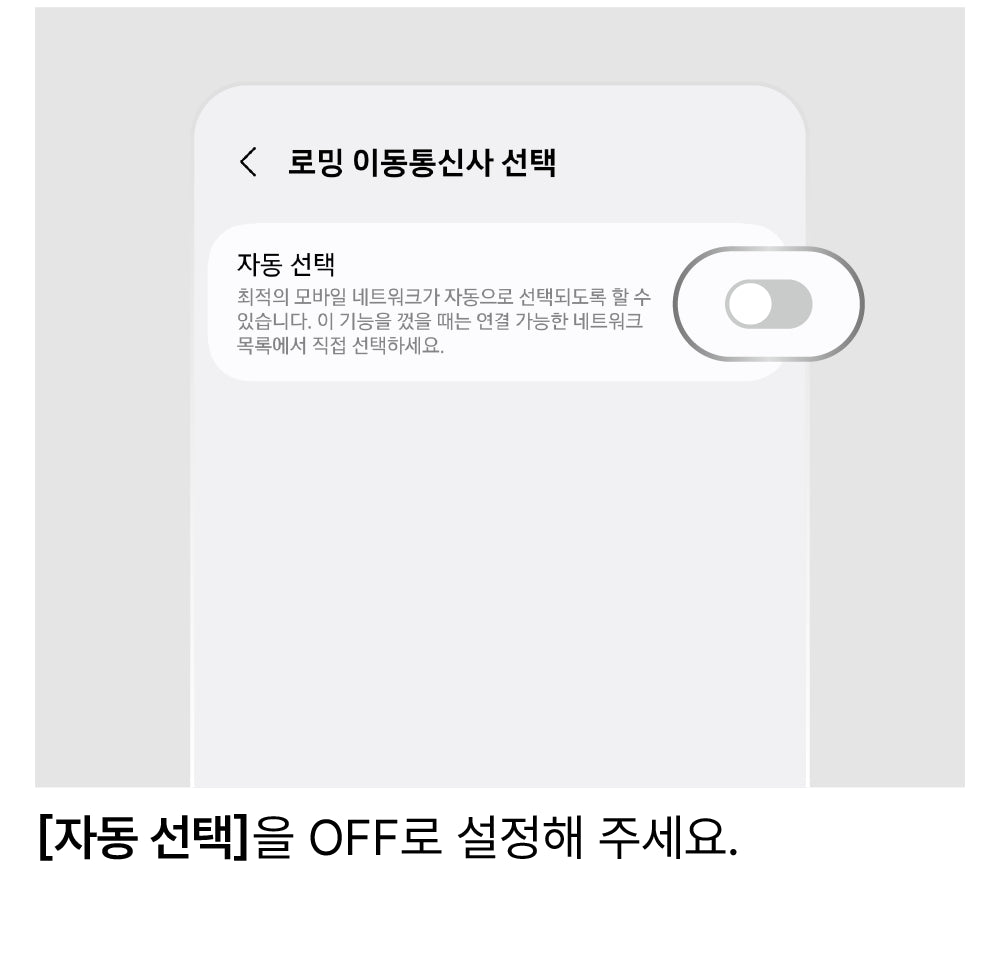 네트워크 수동 선택