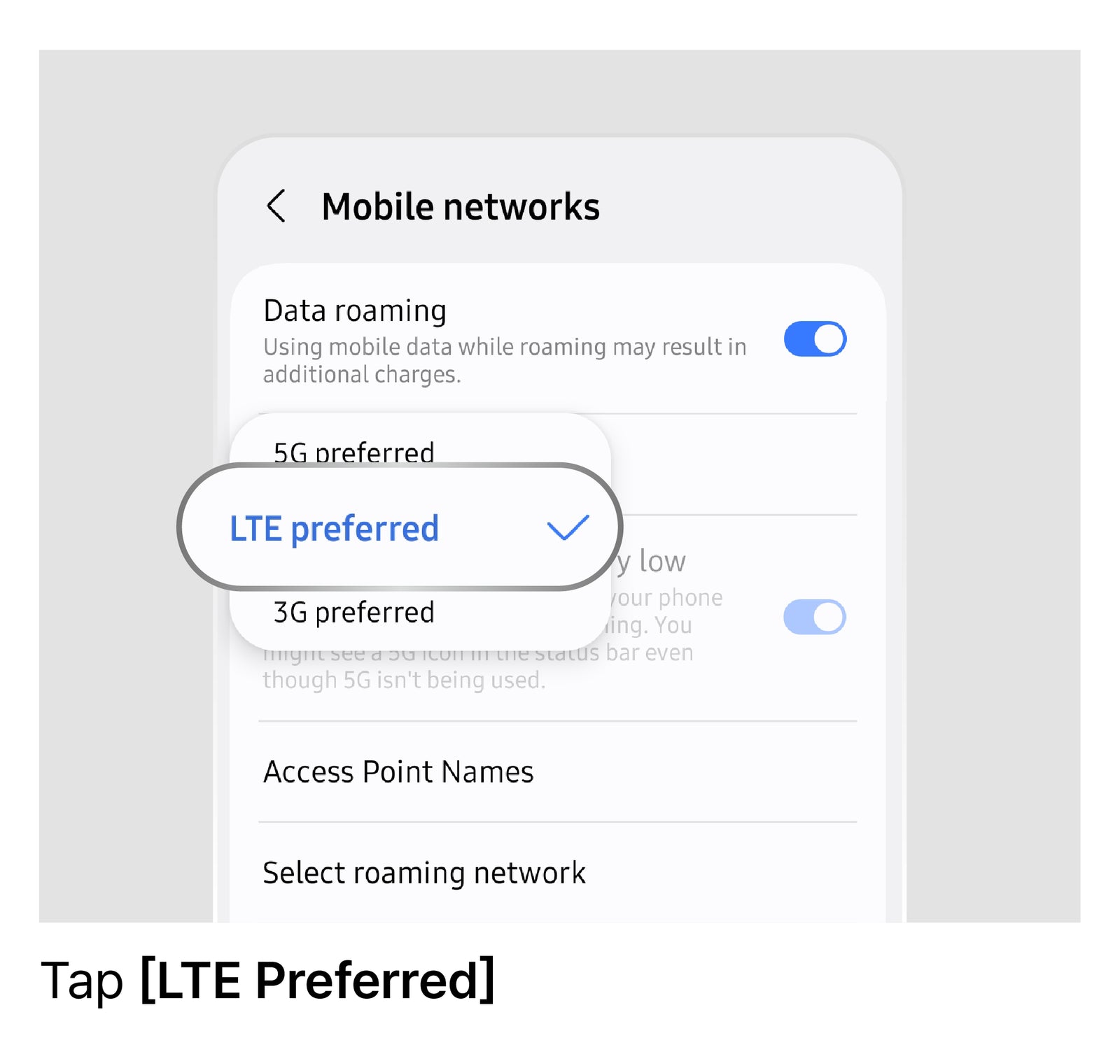 Set LTE as the Preferred Mode