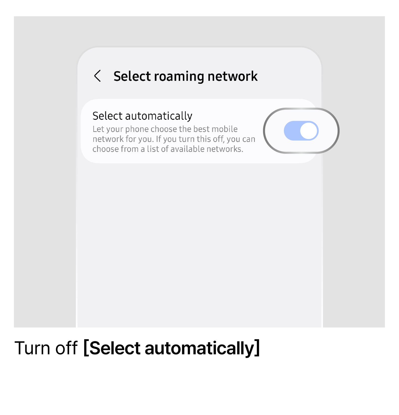 Manually Select a Network