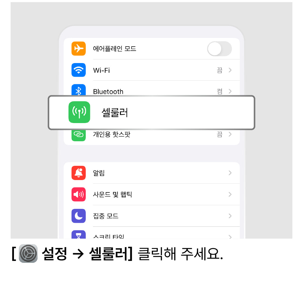 LTE로 설정 변경
