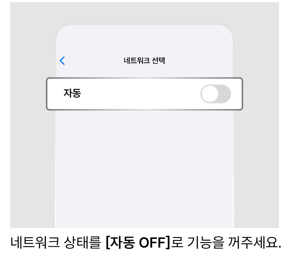 네트워크 수동 선택