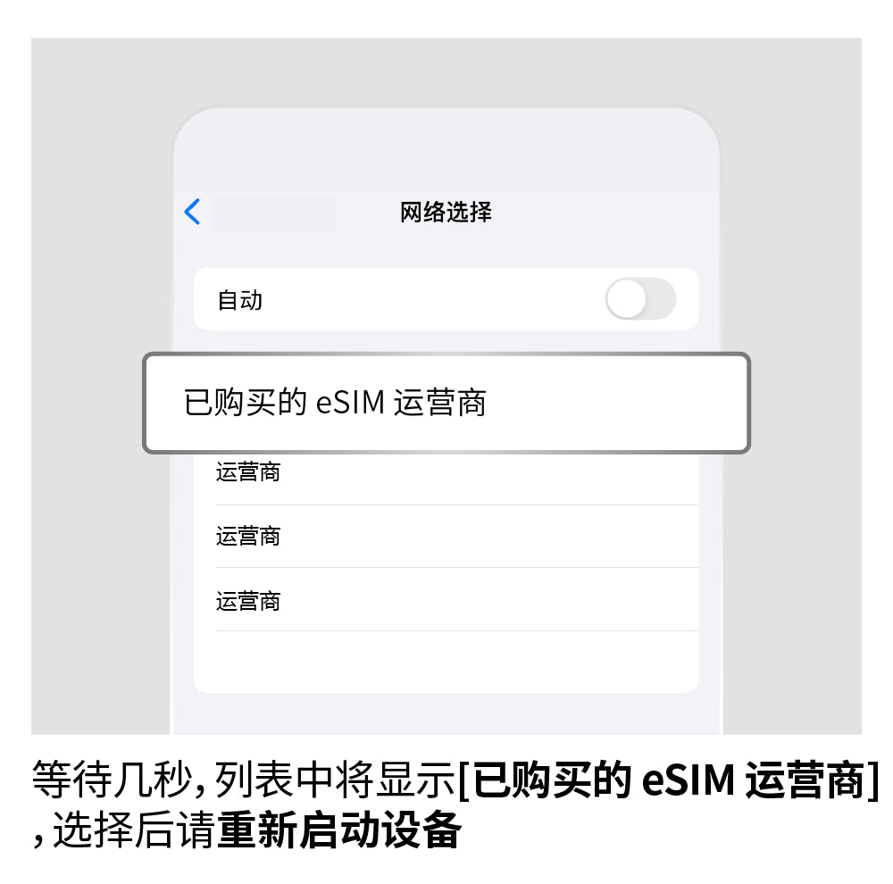 手动选择网络