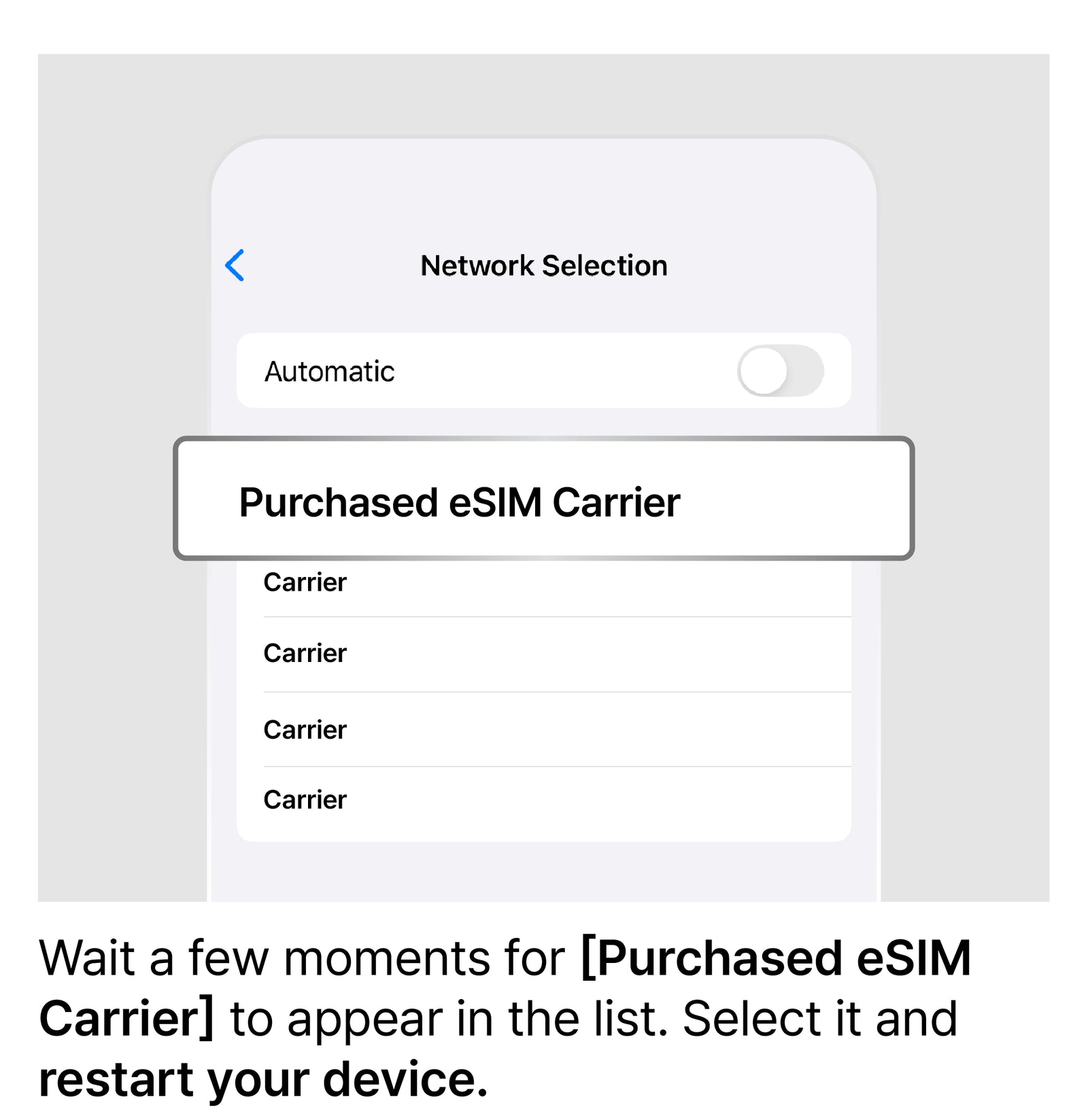 Manually Select a Network