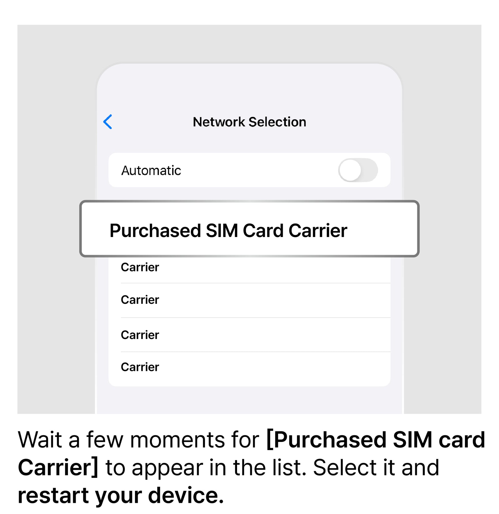 Manually Select a Network