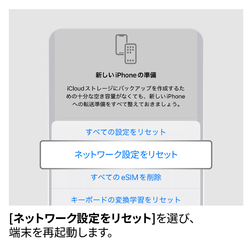 ネットワーク設定をリセット