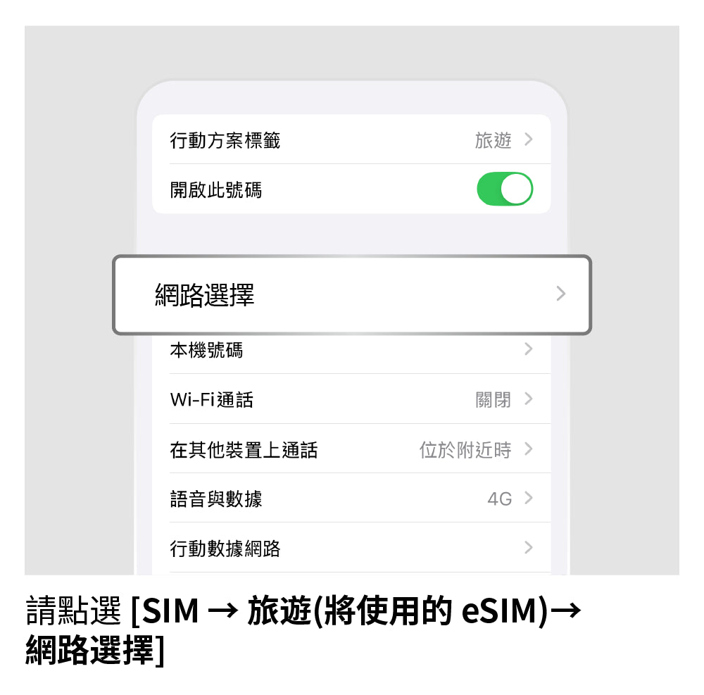 手動選擇網路