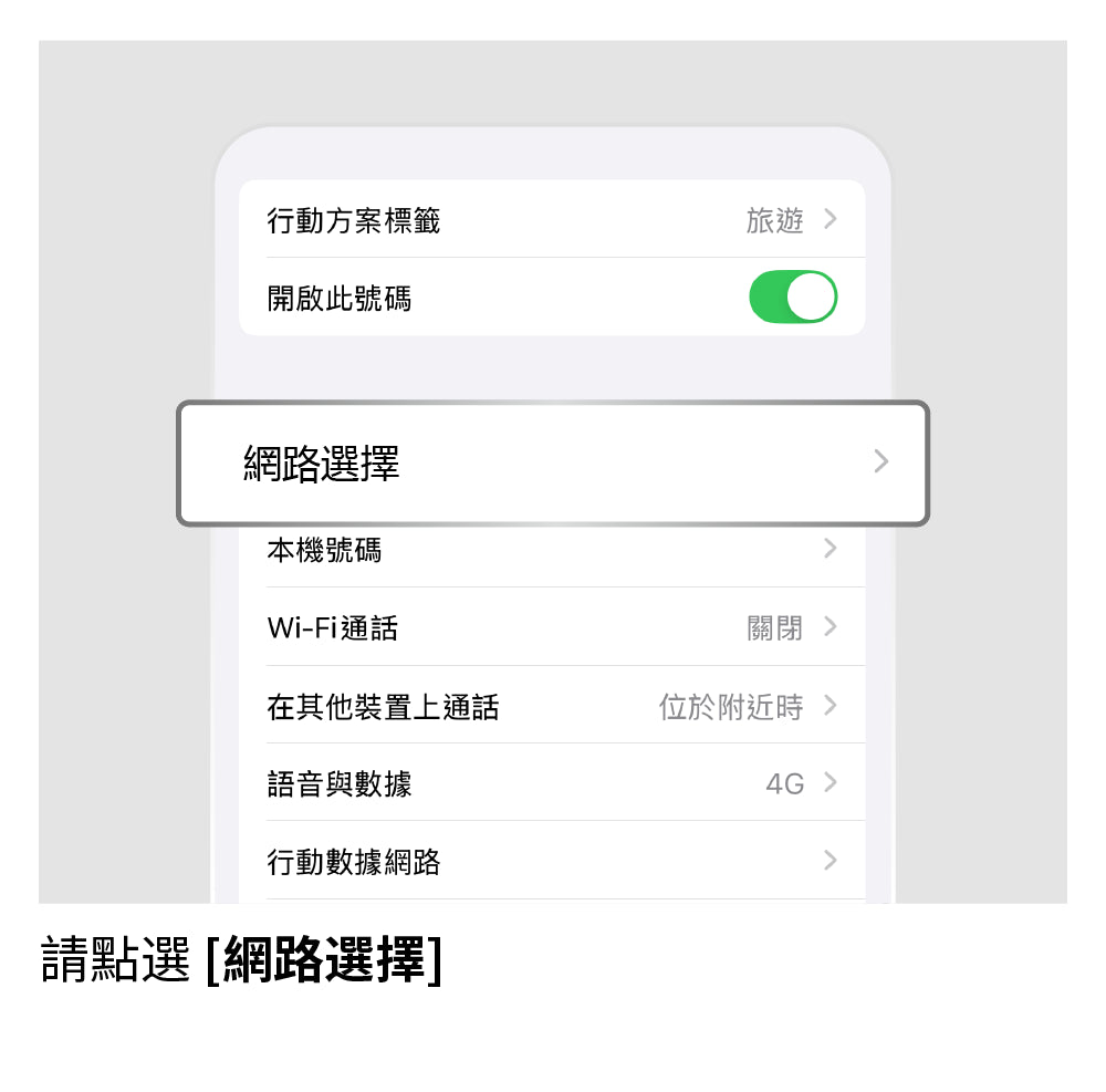 手動選擇網路