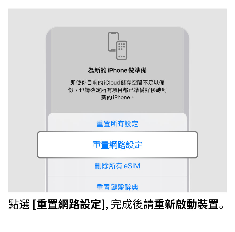 重設網路設定