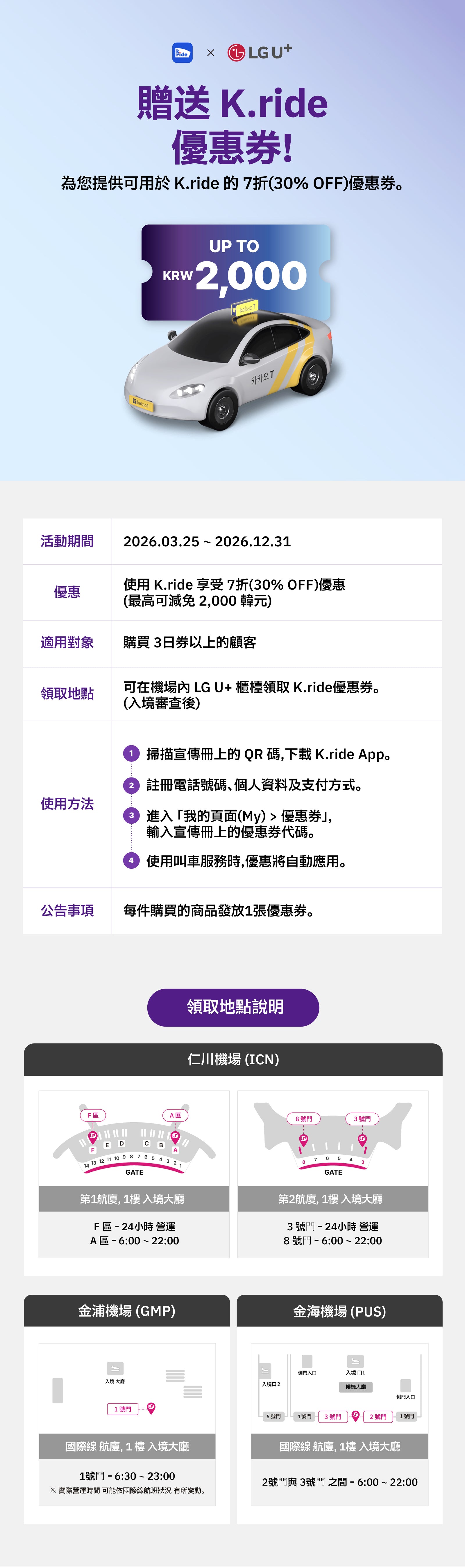 贈送 K.ride 優惠券！